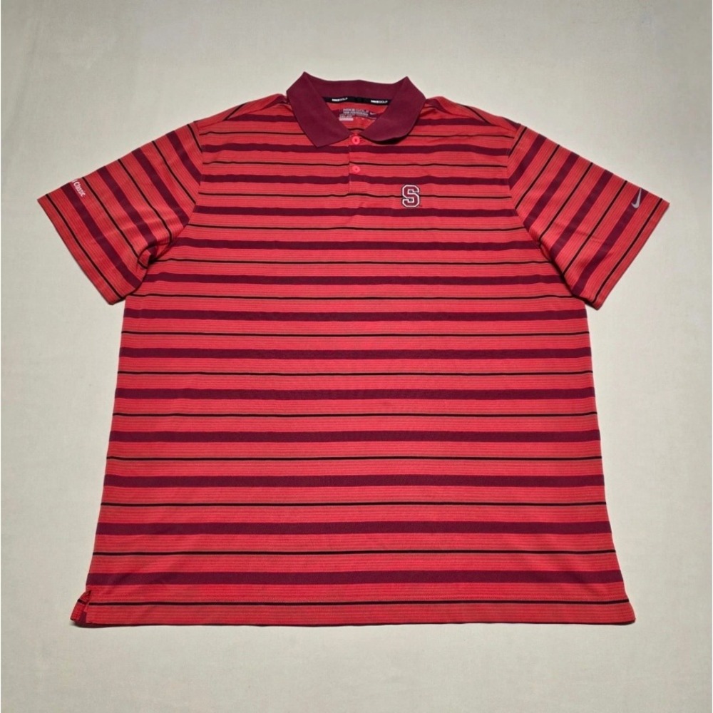 Nike Golf Tour Performance Dri-Fit Polo Shirt Men XXL Red Striped Pullover